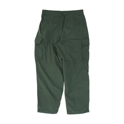 Green Solid Cargo Pants