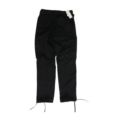 Black Solid Cargo Pants