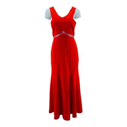 Red Solid Maxi Dress