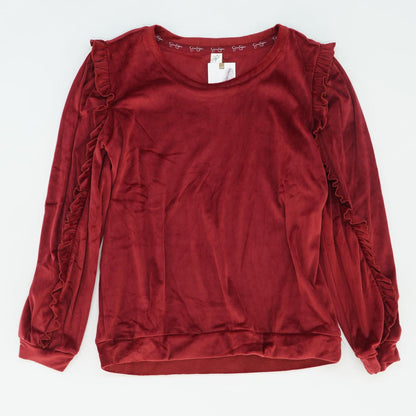 Red Solid Long Sleeve Blouse
