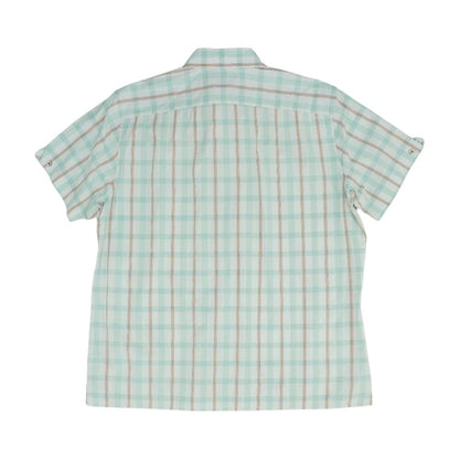 Green Plaid Short Sleeve Button Down