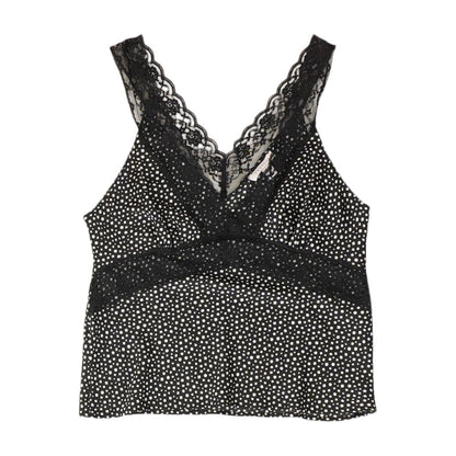 Black Polka Dot Sleeveless Blouse