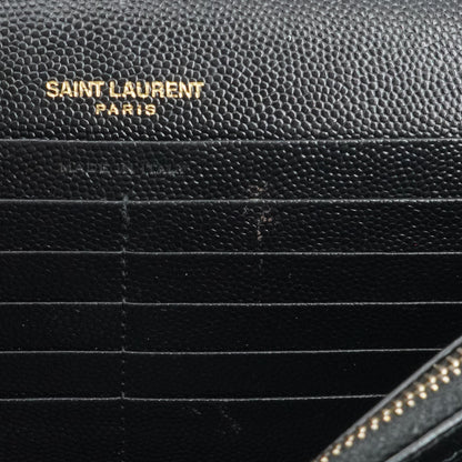 Black Classic Cassandre Chain Wallet in Grain De Poudre Leather