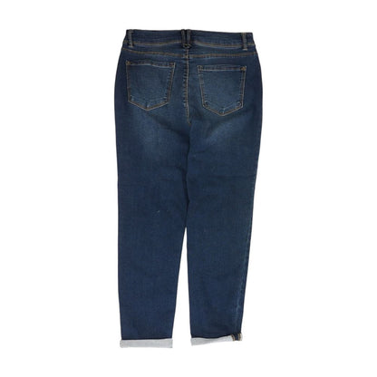 Blue High Rise Slim Leg Jeans