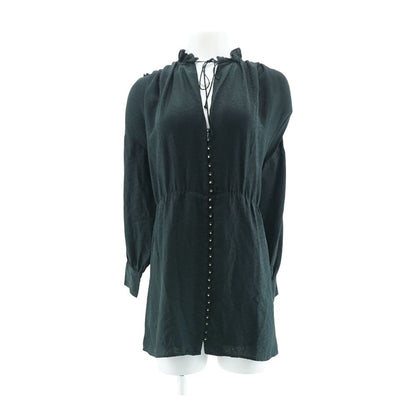 Black Solid Midi Dress