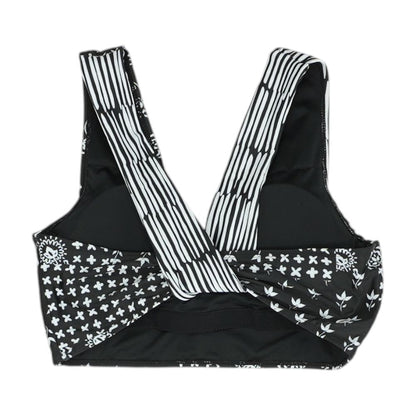 Black Floral Swim Top