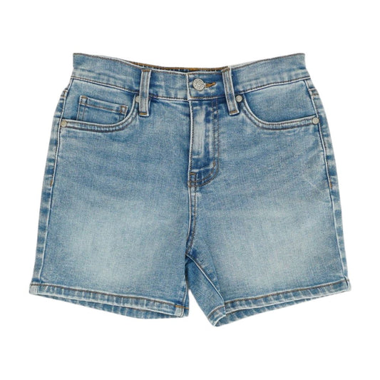 Blue Solid Denim Shorts