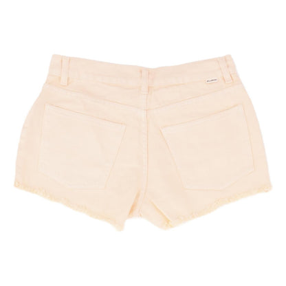 Peach Solid Denim Shorts