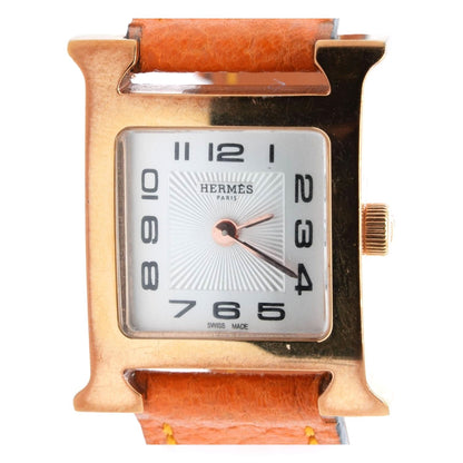 Women's Heure H Small Model Stainless Steel Orange Band Watch