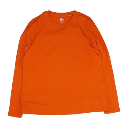 Orange Solid Crewneck T-Shirt