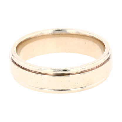 14K White Gold Plain Grooved Band