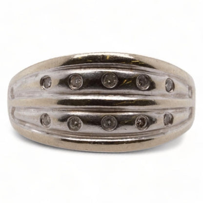 14K White Gold Diamond Accented Band