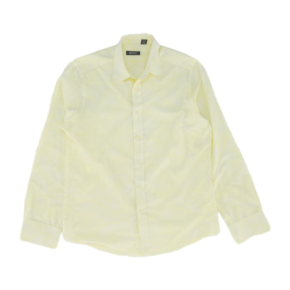 Neon Yellow Paisley Long Sleeve Button Down