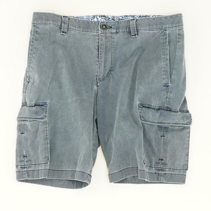 Blue Solid Cargo Shorts