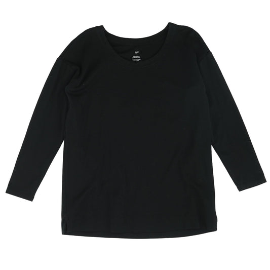 Black Solid Long Sleeve Blouse