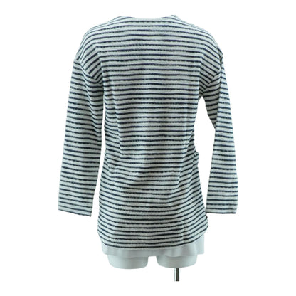 White Striped Cardigan Sweater