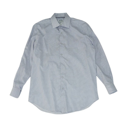 Blue Geometric Long Sleeve Button Down