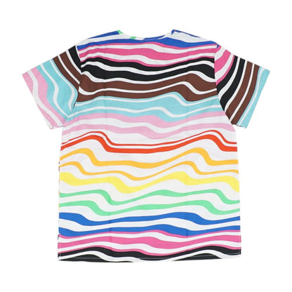 White Graphic Scrub Top Knit Top