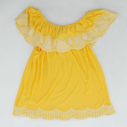 Yellow Graphic Short Sleeve Blouse