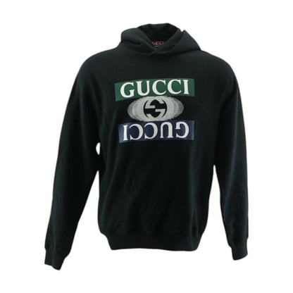 Black Shadow Print Logo Hoodie