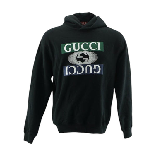 Black Shadow Print Logo Hoodie