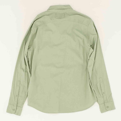 Green Solid Long Sleeve Button Down