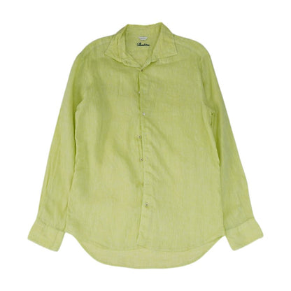 Green Solid Long Sleeve Button Down