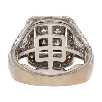 1.75 Ct 10K White Gold Round Diamond Cluster Center With Halo Engagement Ring