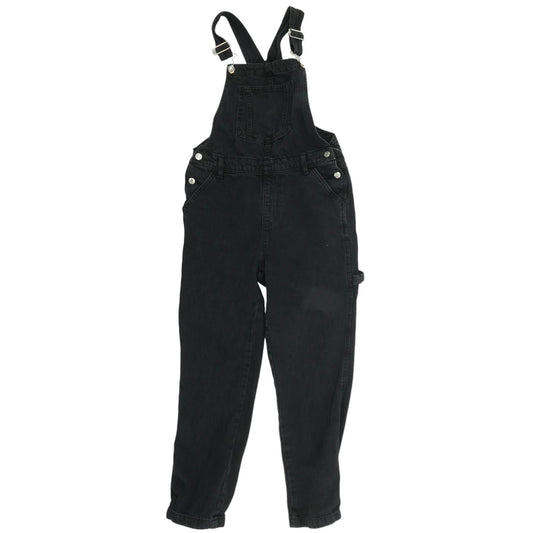 Black Solid Overalls Jeans