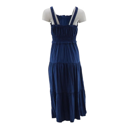 Blue Solid Maxi Dress