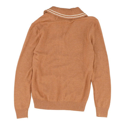 Brown Solid Cardigan Sweater