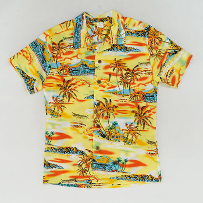 Yellow Tropical Short Sleeve Button Down