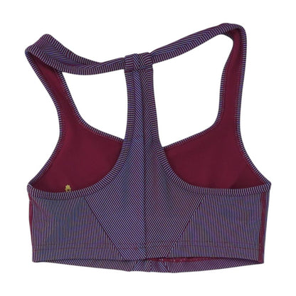 Maroon Striped Sports Bra