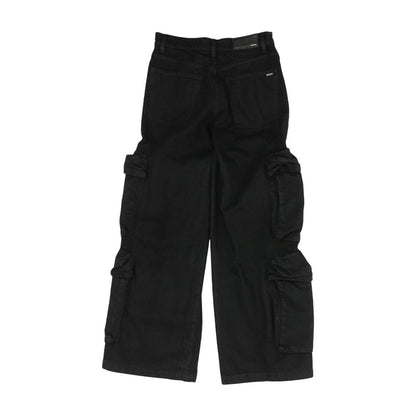 Black Baggy Denim Cargo Pants