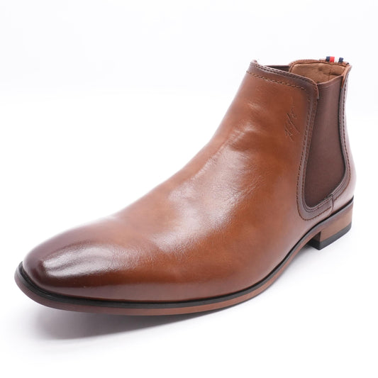 Syler Brown Faux Leather Chelsea Boots