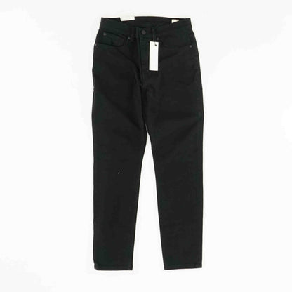 Black Solid High Rise Straight Leg Jeans
