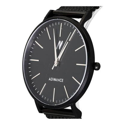 Stainless Steel Black Watch W/ Mesh Band