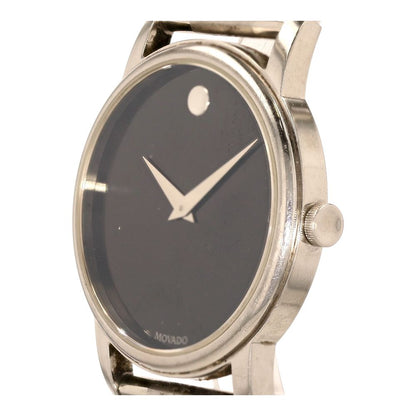 Silver-Tone Stainless Steel Museum Classic Watch W/ Black Dial
