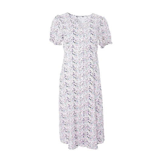 White Floral Midi Dress