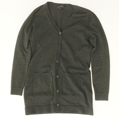 Charcoal Solid Cardigan Sweater
