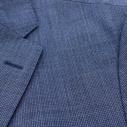 Johnston 3 Virgin Wool Navy Check 2pc Suit