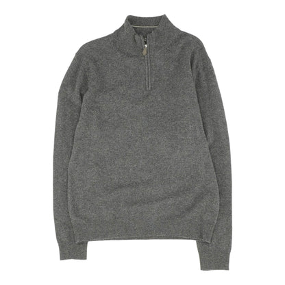 Charcoal Solid 1/4 Zip Sweater