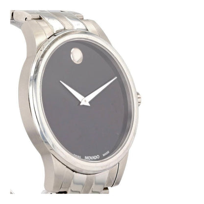 Silver-Tone Stainless Steel Museum Classic Watch W/ Black Dial