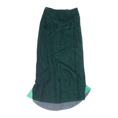 Green Solid Maxi Skirt