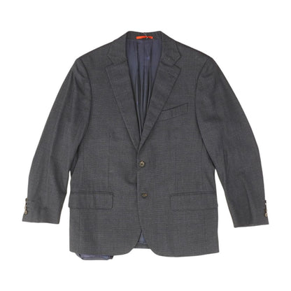 Navy Solid Wool Blend Sport Coat