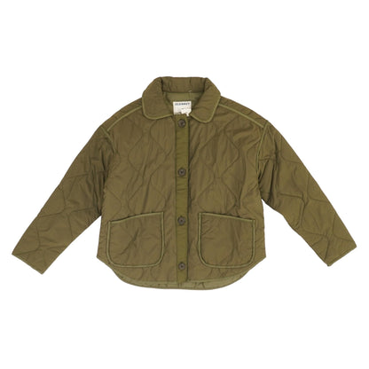 Olive Solid Puffer Jacket