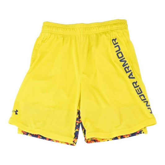 Yellow Solid Active Shorts