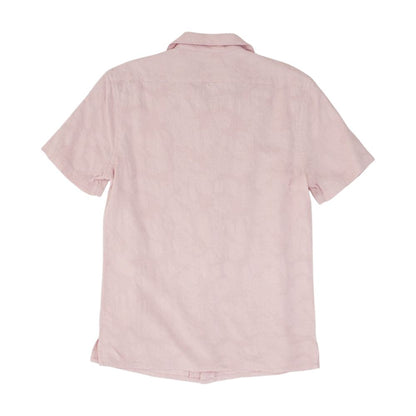 Pink Solid Short Sleeve Button Down