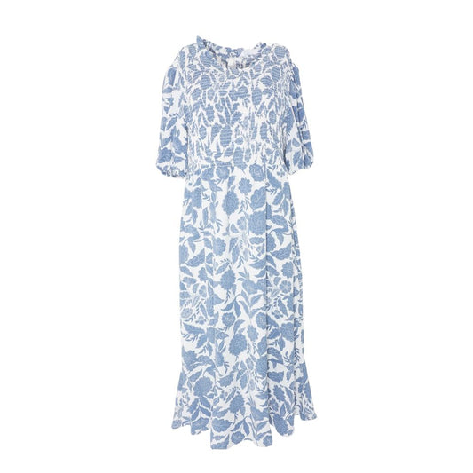 White Floral Midi Dress