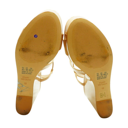 Tan Platform Wedged Sandals